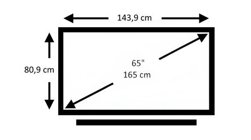 Tamaño barra de sonido para TV de 65 pulgadas